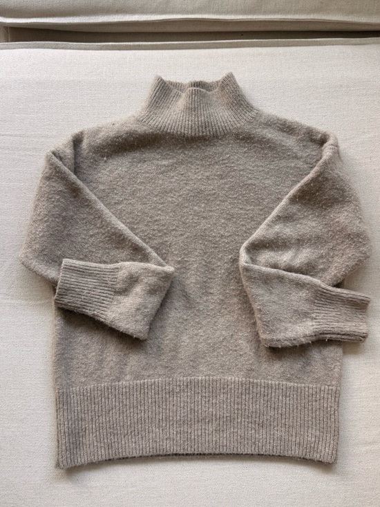Princess Polly Sweaters - Princess Polly Taupe Mock Neck Fuzzy Knit Sweater